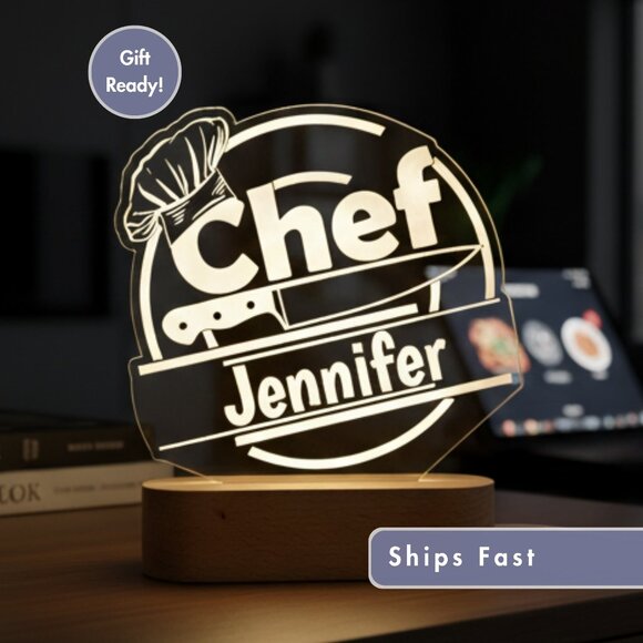 Chef Night Light – Personalized LED Nightlight for Food Lovers - Picture 1 of 8